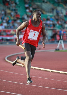 150714 - Welsh Athletics International held at the Cardiff International Sports Stadium - Christian Malcolm who competes in his last ever race