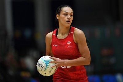 221125 - Welsh Feathers v Zimbabwe Gems - International Netball Match - Caris Morgan of Wales