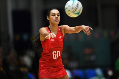 221125 - Welsh Feathers v Zimbabwe Gems - International Netball Match - Caris Morgan of Wales