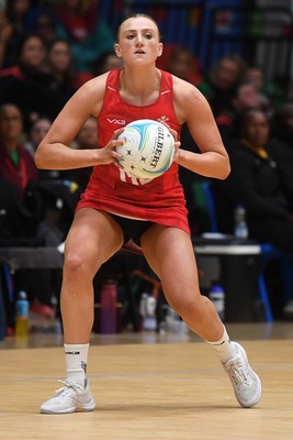 221125 - Welsh Feathers v Zimbabwe Gems - International Netball Match - Millie Carter of Wales