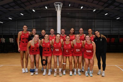 221125 - Welsh Feathers v Zimbabwe Gems - International Netball Match - Wales team picture
