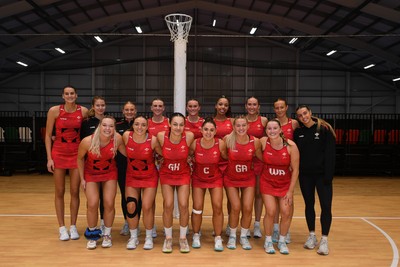 221125 - Welsh Feathers v Zimbabwe Gems - International Netball Match - Wales team picture