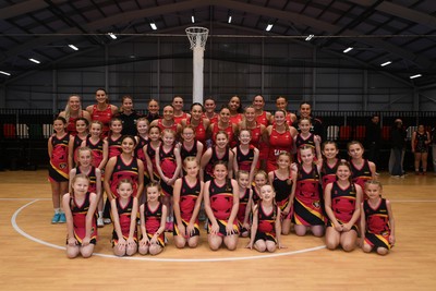 221125 - Welsh Feathers v Zimbabwe Gems - International Netball Match - Wales team picture
