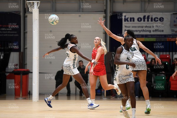 221125 - Welsh Feathers v Zimbabwe Gems - International Netball Match - Leah Middleton of Wales