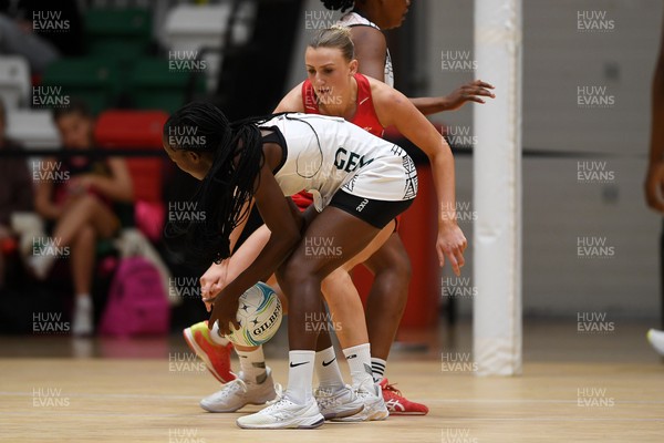 221125 - Welsh Feathers v Zimbabwe Gems - International Netball Match - Millie Carter of Wales