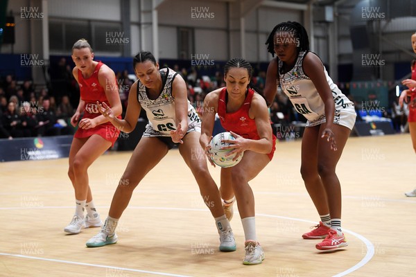 221125 - Welsh Feathers v Zimbabwe Gems - International Netball Match - Caris Morgan of Wales