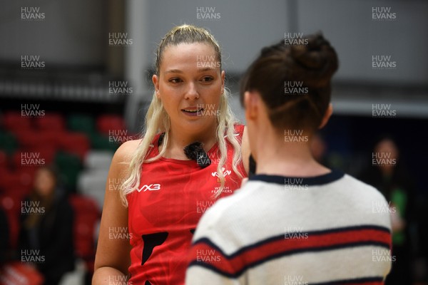 221125 - Welsh Feathers v Zimbabwe Gems - International Netball Match - Player of the match Leah Midleton of Wales