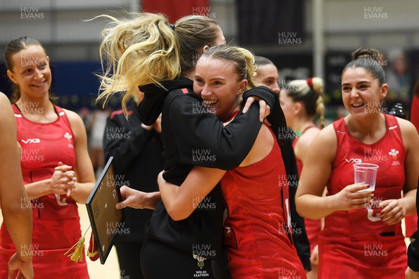 221125 - Welsh Feathers v Zimbabwe Gems - International Netball Match - Ellie Blackwell of Wales gets her first cap