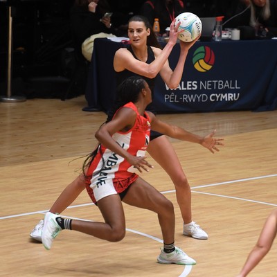 231125 - Welsh Feathers v Zimbabwe Gems - International Netball Match - Georgia Rowe of Wales