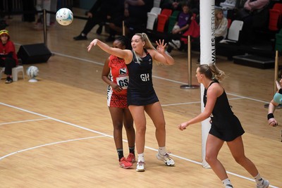 231125 - Welsh Feathers v Zimbabwe Gems - International Netball Match - Leah Middleton of Wales