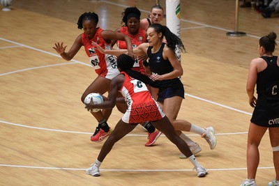 231125 - Welsh Feathers v Zimbabwe Gems - International Netball Match - Caris Morgan of Wales
