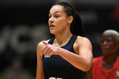 231125 - Welsh Feathers v Zimbabwe Gems - International Netball Match - Caris Morgan of Wales
