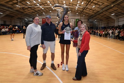 231125 - Welsh Feathers v Zimbabwe Gems - International Netball Match - Georgia Rowe of Wales on her 75th cap