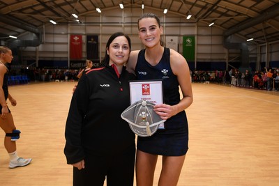 231125 - Welsh Feathers v Zimbabwe Gems - International Netball Match - Georgia Rowe of Wales on her 75th cap