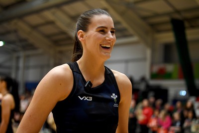231125 - Welsh Feathers v Zimbabwe Gems - International Netball Match - Georgia Rowe of Wales on her 75th cap
