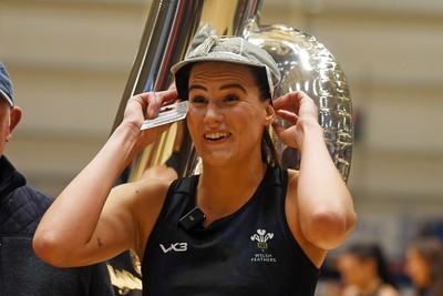 231125 - Welsh Feathers v Zimbabwe Gems - International Netball Match - Georgia Rowe of Wales on her 75th cap