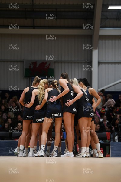 231125 - Welsh Feathers v Zimbabwe Gems - International Netball Match - Wales huddle
