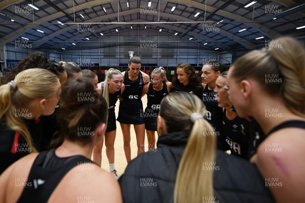 231125 - Welsh Feathers v Zimbabwe Gems - International Netball Match - Wales huddle