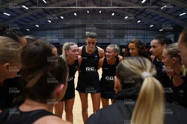 231125 - Welsh Feathers v Zimbabwe Gems - International Netball Match - Wales huddle