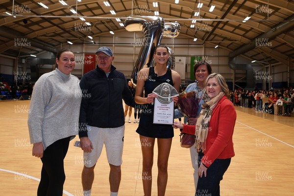 231125 - Welsh Feathers v Zimbabwe Gems - International Netball Match - Georgia Rowe of Wales on her 75th cap