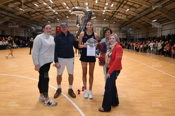 231125 - Welsh Feathers v Zimbabwe Gems - International Netball Match - Georgia Rowe of Wales on her 75th cap