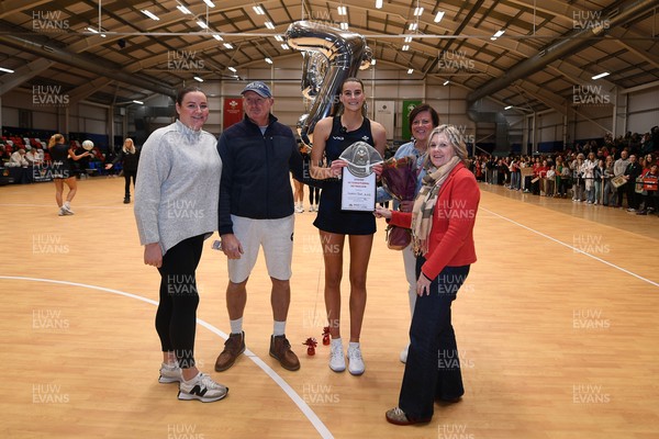 231125 - Welsh Feathers v Zimbabwe Gems - International Netball Match - Georgia Rowe of Wales on her 75th cap