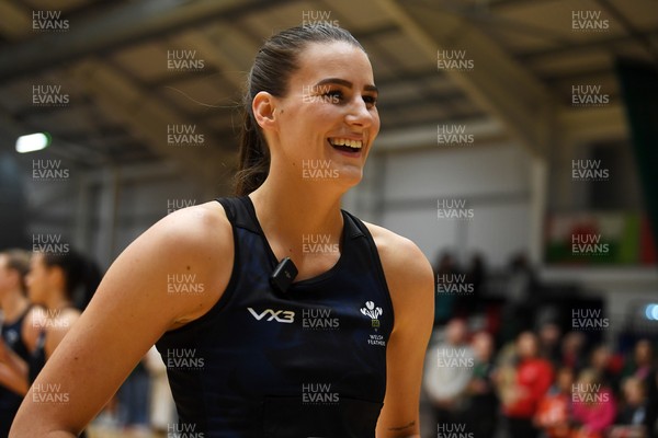 231125 - Welsh Feathers v Zimbabwe Gems - International Netball Match - Georgia Rowe of Wales on her 75th cap