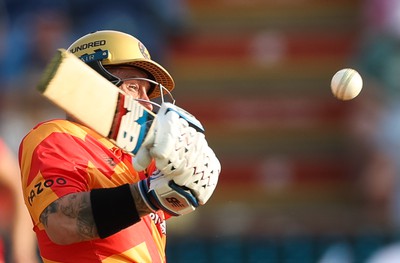 130822 - Welsh Fire Men v Birmingham Phoenix Men, The Hundred - Matthew Wade of Birmingham Phoenix plays a shot