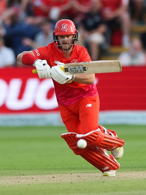 130822 - Welsh Fire Men v Birmingham Phoenix Men, The Hundred - Ben Duckett of Welsh Fire plays a shot