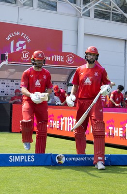 290726 - Welsh Fire Men v Trent Rockets Men, The Hundred - Matthew Short of Welsh Fire and Phil Salt of Welsh Fire open the batting