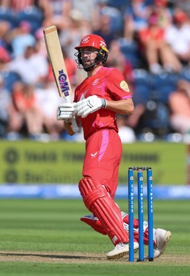 290726 - Welsh Fire Men v Trent Rockets Men, The Hundred - Matthew Short of Welsh Fire plays a shot