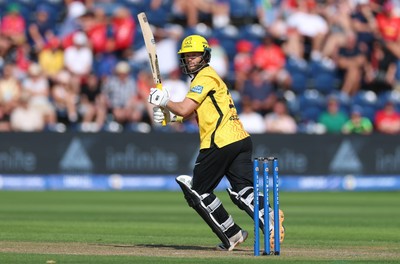 290726 - Welsh Fire Men v Trent Rockets Men, The Hundred - Ben Duckett of Trent Rockets plays a shot