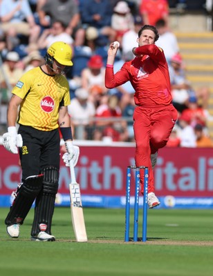 290726 - Welsh Fire Men v Trent Rockets Men, The Hundred - Lockie Ferguson of Welsh Fire bowls