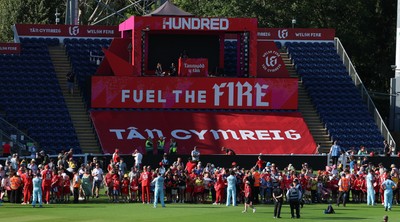 290726 - Welsh Fire Men v Trent Rockets Men, The Hundred - Fans wait at Sophia Gardens to get autographs and selfies with the Welsh Fire team
