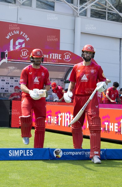 290726 - Welsh Fire Men v Trent Rockets Men, The Hundred - Matthew Short of Welsh Fire and Phil Salt of Welsh Fire open the batting