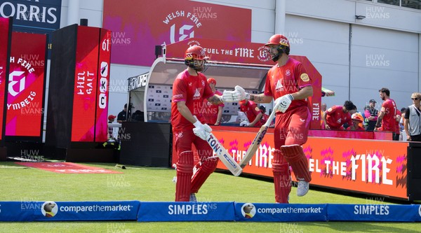 290726 - Welsh Fire Men v Trent Rockets Men, The Hundred - Matthew Short of Welsh Fire and Phil Salt of Welsh Fire open the batting