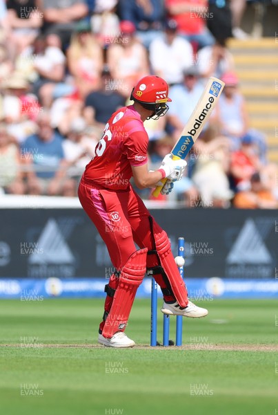 290726 - Welsh Fire Men v Trent Rockets Men, The Hundred - Joe Root of Welsh Fire reacts as he is dismissed