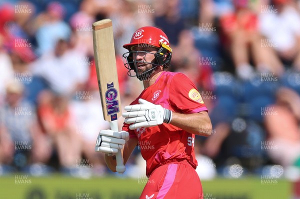 290726 - Welsh Fire Men v Trent Rockets Men, The Hundred - Matthew Short of Welsh Fire plays a shot