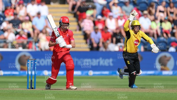 290726 - Welsh Fire Men v Trent Rockets Men, The Hundred - Sam Billings of Trent Rockets celebrates as Marco Jansen of Welsh Fire is dismissed