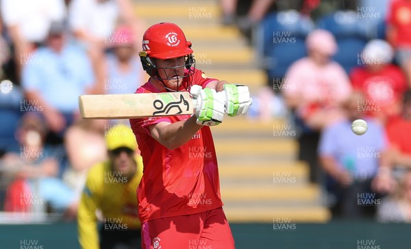 290726 - Welsh Fire Men v Trent Rockets Men, The Hundred - Ben Kellaway of Welsh Fire plays a shot