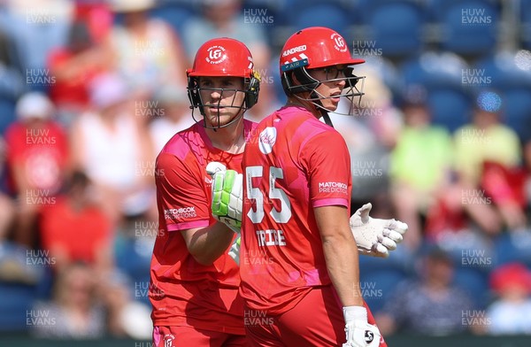 290726 - Welsh Fire Men v Trent Rockets Men, The Hundred - Ben Kellaway of Welsh Fire and Asa Tribe of Welsh Fire