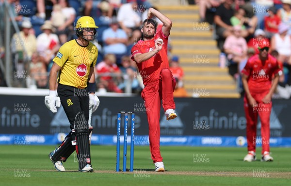 290726 - Welsh Fire Men v Trent Rockets Men, The Hundred - Chris Woakes of Welsh Fire bowls