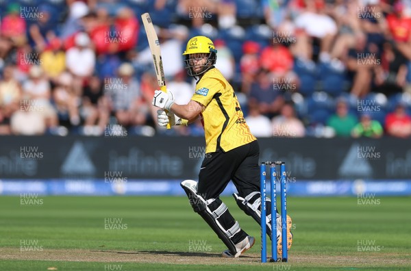 290726 - Welsh Fire Men v Trent Rockets Men, The Hundred - Ben Duckett of Trent Rockets plays a shot