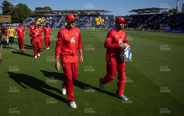 290726 - Welsh Fire Men v Trent Rockets Men, The Hundred - Welsh Fire leave the pitch at the end of the match
