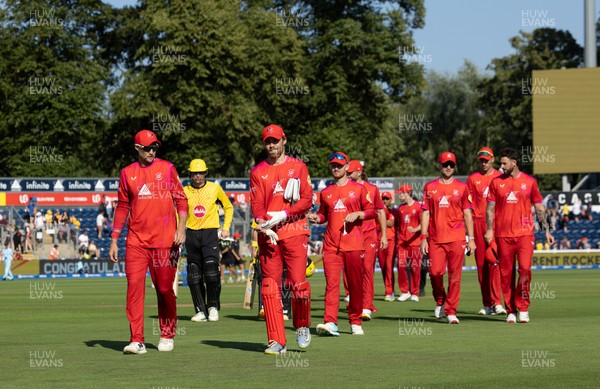 290726 - Welsh Fire Men v Trent Rockets Men, The Hundred - Welsh Fire leave the pitch at the end of the match