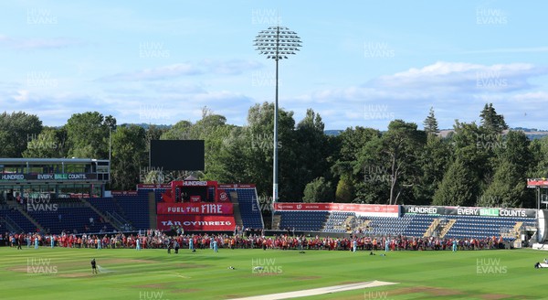 290726 - Welsh Fire Men v Trent Rockets Men, The Hundred - Fans wait at Sophia Gardens to get autographs and selfies with the Welsh Fire team