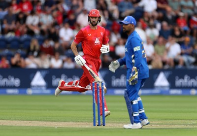 250726 - Welsh Fire v MI London - The Hundred - Matthew Short of Welsh Fire batting