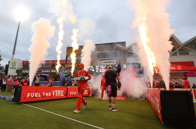 250726 - Welsh Fire v MI London - The Hundred - Welsh Fire run out onto the field