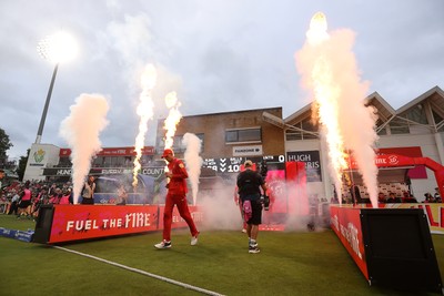 250726 - Welsh Fire v MI London - The Hundred - Welsh Fire run out onto the field