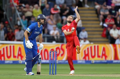 250726 - Welsh Fire v MI London - The Hundred - Chris Woakes of Welsh Fire bowling